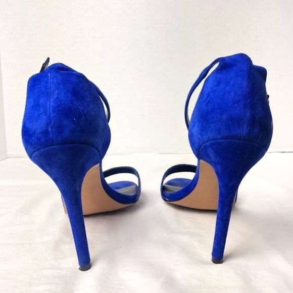 Nicole Miller Artelier Josie Cobalt Open Toe Pumps - Picture 3 of 5
